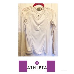 Athleta White Long Sleeve Top XS